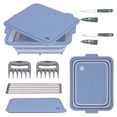 thumbnail image 1 of Feasto 9-Piece Multifunctional Collapsible BBQ Prep Tub | Grill Station with Cutting Board, Knives, Meat Claws for Camping, RV & Kitchen, 1 of 9