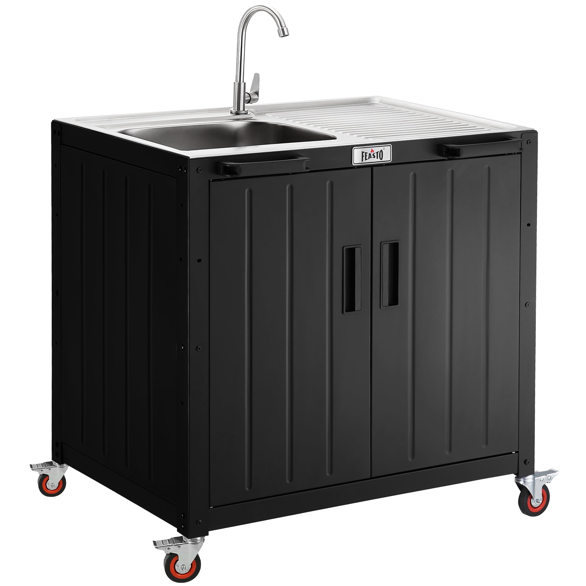Feasto Freestanding Utility Sink with Storage Cabinet L35.4” x W24”