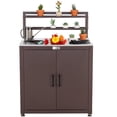 thumbnail image 1 of Feasto Garden Potting Bench with Storage Cabinet,Outdoor Gardening Table & Work Bench for Horticulture,Brown, 1 of 10