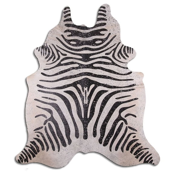 Feat cowhide rugs for sale BLACK ZEBRA WITH SILVER METALLIC rug