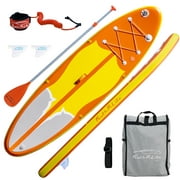 Feath-R-Lite Stand Up Inflatable Folding Paddle Board, SUP Portable Lightweight Orange Paddle Board Inflatable, Adapter Adjustable Aluminum Alloy Paddle Camera Base Accessories, Unisex