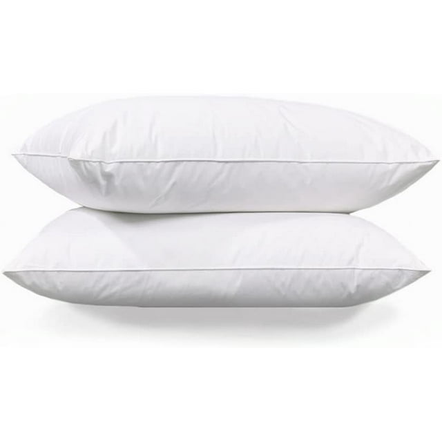 Feather And Down Standard Size Bed Pillow Set (2 Pack)