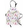 thumbnail image 1 of Feather Apron Colorful Feathers and Hand Written Text Romantic Artful Retro Style Antique Design, Unisex Kitchen Bib Apron with Adjustable Neck for Cooking Baking Gardening, Multicolor, by Ambesonne, 1 of 3
