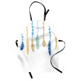 thumbnail image 1 of Feather Apron Ethnic Multicolored Bird Feathers with Ornamental Tribal Elements, Unisex Kitchen Bib Apron with Adjustable Neck for Cooking Baking Gardening, Pale Orange Blue Seafoam, by Ambesonne, 1 of 3