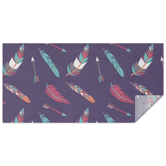 Feather and Arrow Pattern Rectangle Tablecloth 60"x120",Waterproof Polyester Rectangle Table Cloth, Wipeable Spillproof Polyester Tablecloth for Dining, Camping, Indoor and Outdoor