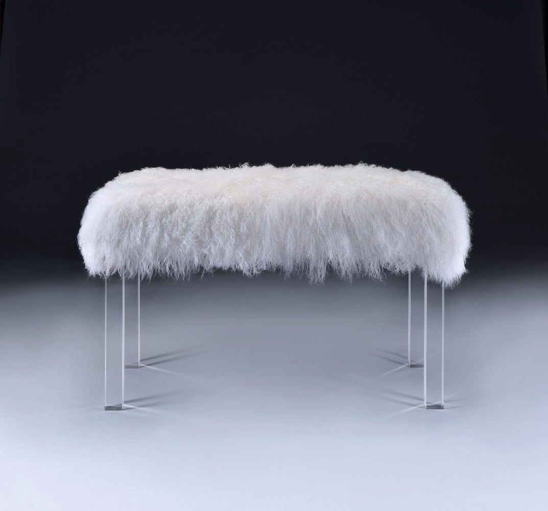 Benzara Feather Bench-Color:White - Walmart.com
