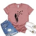 thumbnail image 1 of Feather Bird T-shirt Summer Shirt Women's Valentine Gift Weekend Tshirt Boho Shirts Free Spirit Tee, 1 of 3