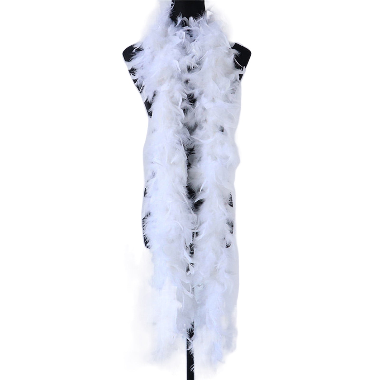 1pc- Costume Decoration White Feather boa Feather Cape Shawl DIY Craft Home  Dance Turkey Feather Boa Puffy Feather Boa Perfect for parties, costumes,  wedding parties, concerts and home decor Christmas decorations Christmas