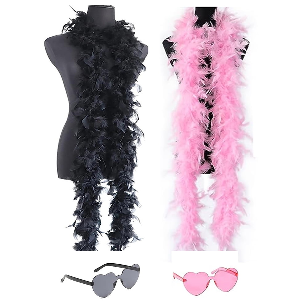 Feather Boas With Heart Rimless Sunglasses4 Ft Feather Boa For Bachelor  Party Halloween Christmas Costume Accessory Tw