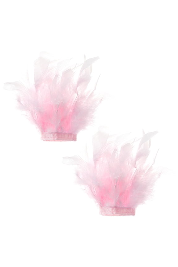 Feather Bracelets Wrist Band for Christmas Party Stage Performance with Hook and Loop Fastener Pink 255x140x2mm diy