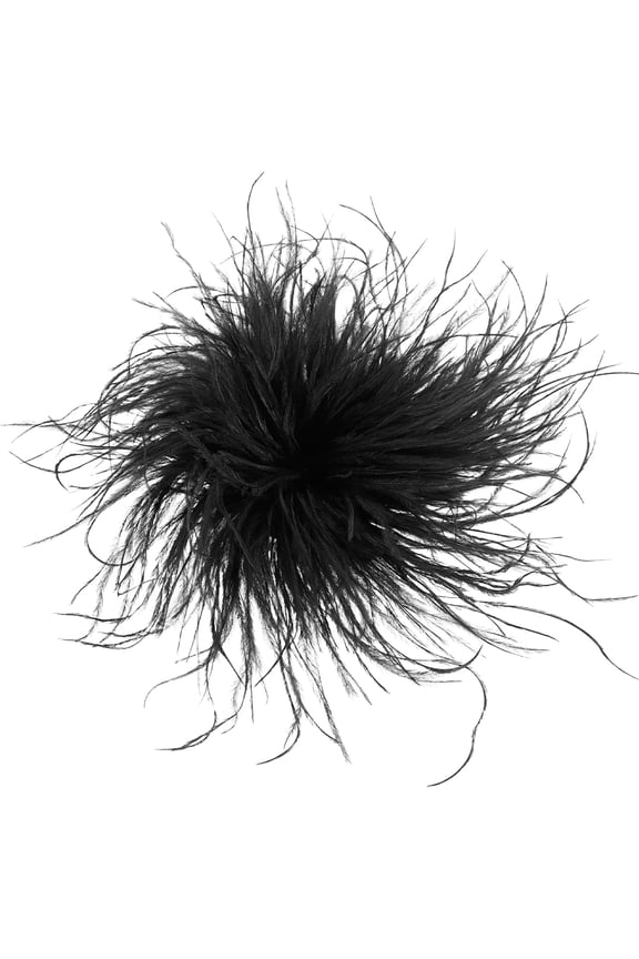 Feather Brooches for Women, Large Flower Brooch Elegant Oversized Lapel Pins Dress Suit Clothes Party Black -