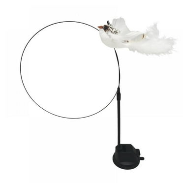 Feather Cat Teaser Toy with Suction Cup Simulation Bird