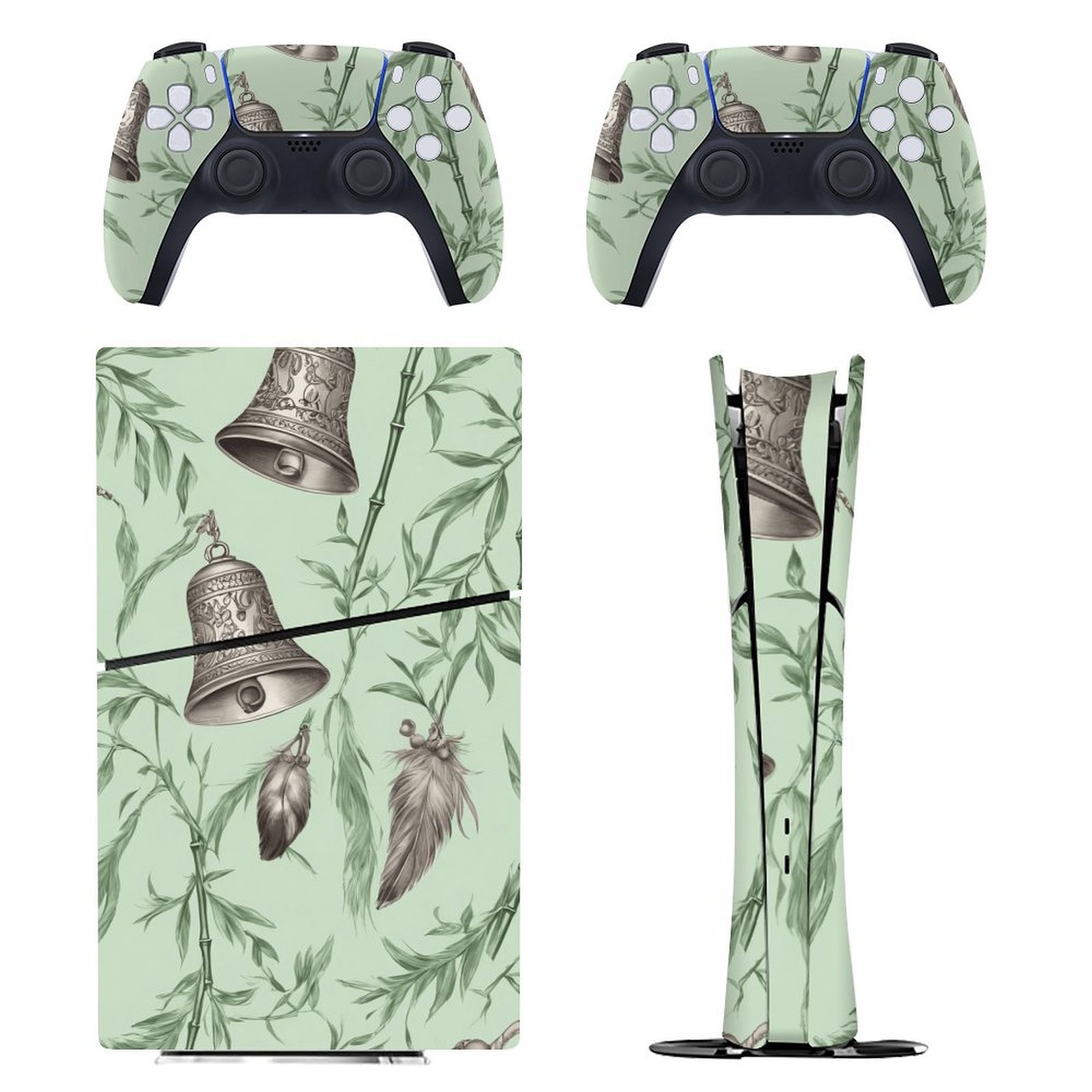 Feather Chime Pattern Console Skin Bundle for PS5 Pro Slim Disc ...