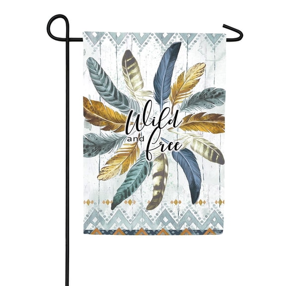 Feather Circle Moire Elegant Flowing Textured Indigenous Art Theme Outdoor Decoration Art, 12x18 POLE NOT INCLUDED