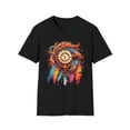 thumbnail image 1 of Feather Clock Unisex Softstyle T-Shirt Boho Native American Style, 1 of 3