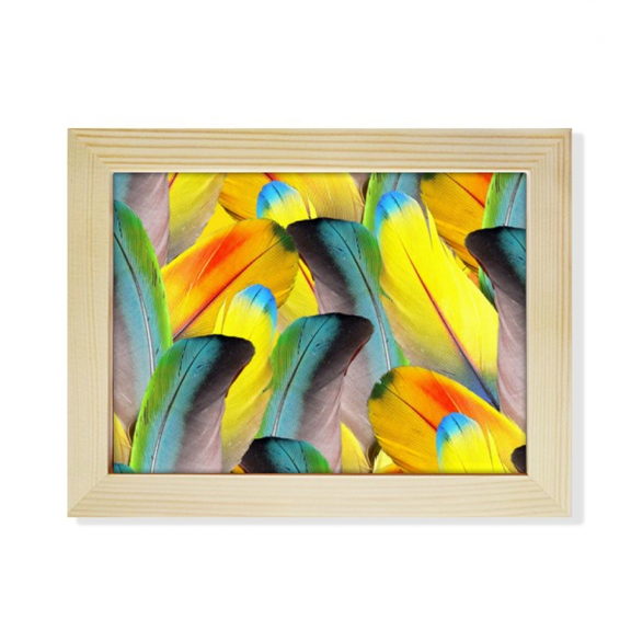 Feather Colorful Flower Sunlight Desktop Photo Frame Picture Art Decoration Painting 6x8 inch