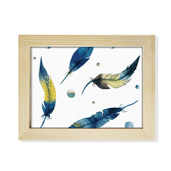 Feather Colorful Spot Beautiful Silence Desktop Photo Frame Picture Art Decoration Painting 6x8 inch
