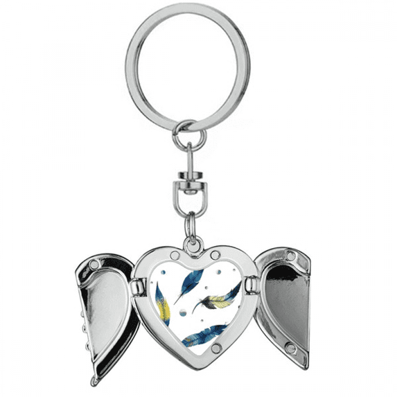 Feather Colorful Spot Beautiful Silence Heart Angel Wing Key Chain Holder