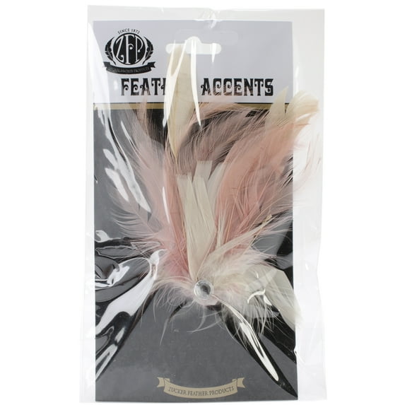 Feather Corsage-Hackle Coque White/Ivory/Champagne
