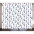 thumbnail image 1 of Ambesonne Feather Curtains 2 Panel Set, Grungy Boho Animal, 108" x 96", Blue Pale Pink Black, 1 of 3