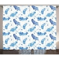 thumbnail image 1 of Ambesonne Feather Curtains 2 Panel Set, Watercolor Quill Motifs, 108" x 84", Pale Blue and White, 1 of 3