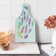 thumbnail image 1 of Feather Cutting Board, Fluffy Dreamy Pattern with Watercolor Elements Plumage Romantic Design, Decorative Tempered Glass Cutting and Serving Board, Wine Bottle Shape, Multicolor, by Ambesonne, 1 of 1