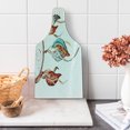thumbnail image 1 of Feather Cutting Board, Watercolor Dream Catcher Inspirations Traditional, Decorative Tempered Glass Cutting and Serving Board, Wine Bottle Shape, Burnt Sienna Seafoam, by Ambesonne, 1 of 5