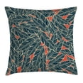 thumbnail image 1 of Feather Decor Throw Pillow Cushion Cover, Modern Artistic Display Flying Quills Birds Animals Wildlife Jungle, Decorative Square Accent Pillow Case, 20 X 20 Inches, Black Scarlet Cream, by Ambesonne, 1 of 2