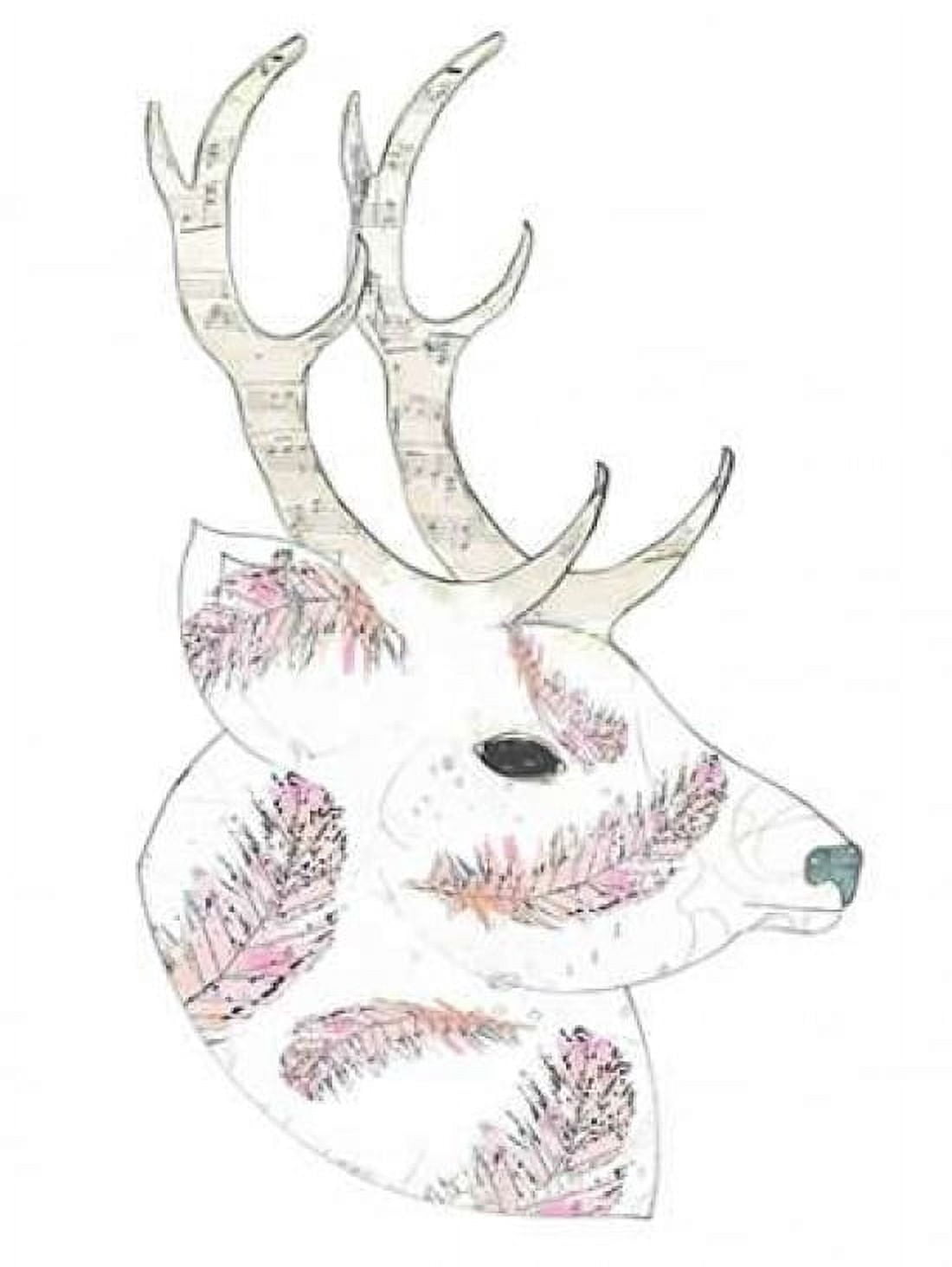 Feather Deer Canvas Art - Sarah Ogren (22 x 28)