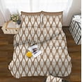 thumbnail image 1 of Feather Design Bed Sheet Set 1500 TC Wrinkle Free 4-PC Sheet set , Full Taupe Blue, 1 of 5
