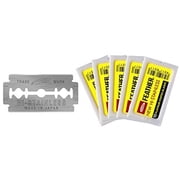 Feather Double Edge Safety Razor Blades - 50 Count - Platinum Coated Hi-Stainless Steel Razor Blades - Fits Most Safety Razors - Super Sharp for Close Shaves - Made in Japan