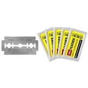 Feather Double Edge Safety Razor Blades - (50 Count) - Platinum Coated Hi-Stainless Steel Razor Blades - Fits Most Safety Razors - Super Sharp for Close Shaves - Japanese Quality