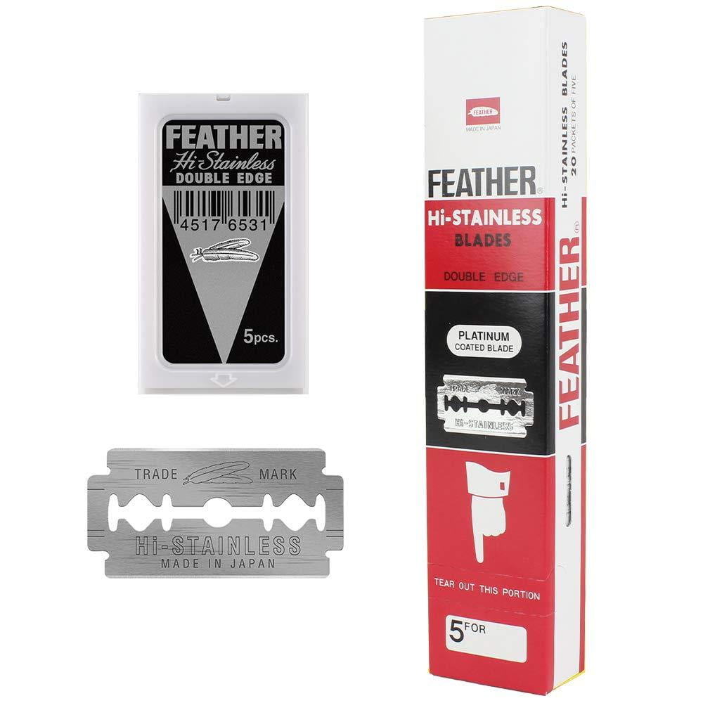 Feather Double Edge Safety Razor Blades, 100 Count, Red - Walmart.com