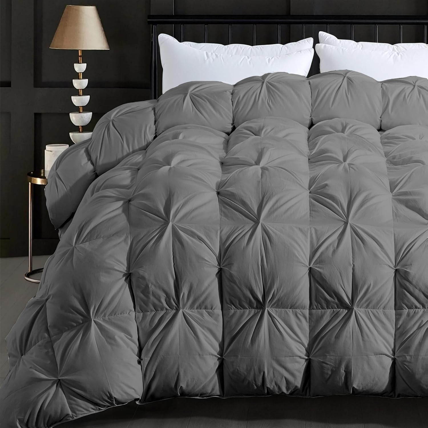 Feather Down Comforter Queen Size Duvet Insert, Luxurious Fluffy Hotel ...