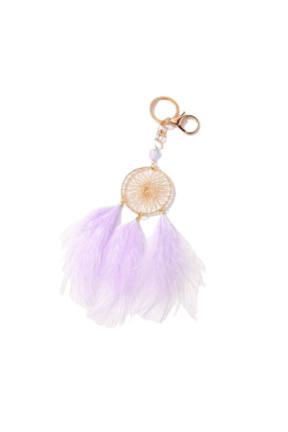 Feather Dream Catcher Charm Keychains Fashion Pendant Car Keyring Backpack Decoration Fashion Jewelry for Women Girls