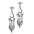 thumbnail image 1 of Feather Drop Dangle Earrings Fleuree Design Sterling Silver, 1 of 1