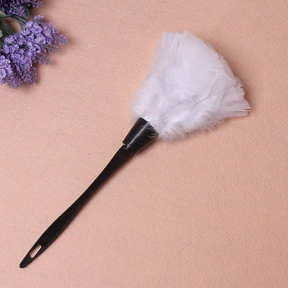 Feather Duster Cleaning Brush Anti Static Dusting Brush for Keyboard Computer Screen Furniture Shelf Home Office Cleaning Tool,1PC,White