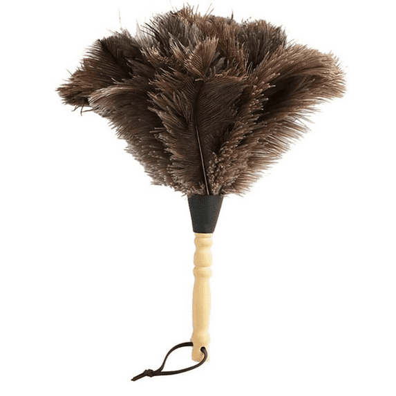 Feather Duster, Feather Dusters for Cleaning Fluffy Ostrich Feathers with Wooden Handle Reusable Handheld Ostrich Feather Duster Cleaning Supplies