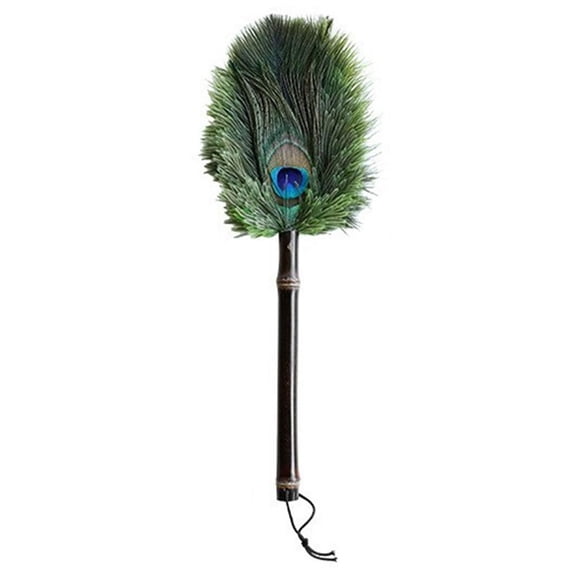Feather Duster Peacock Feathers and Fluffy Natural Genuine Ostrich Feathers with Bamboo Handle