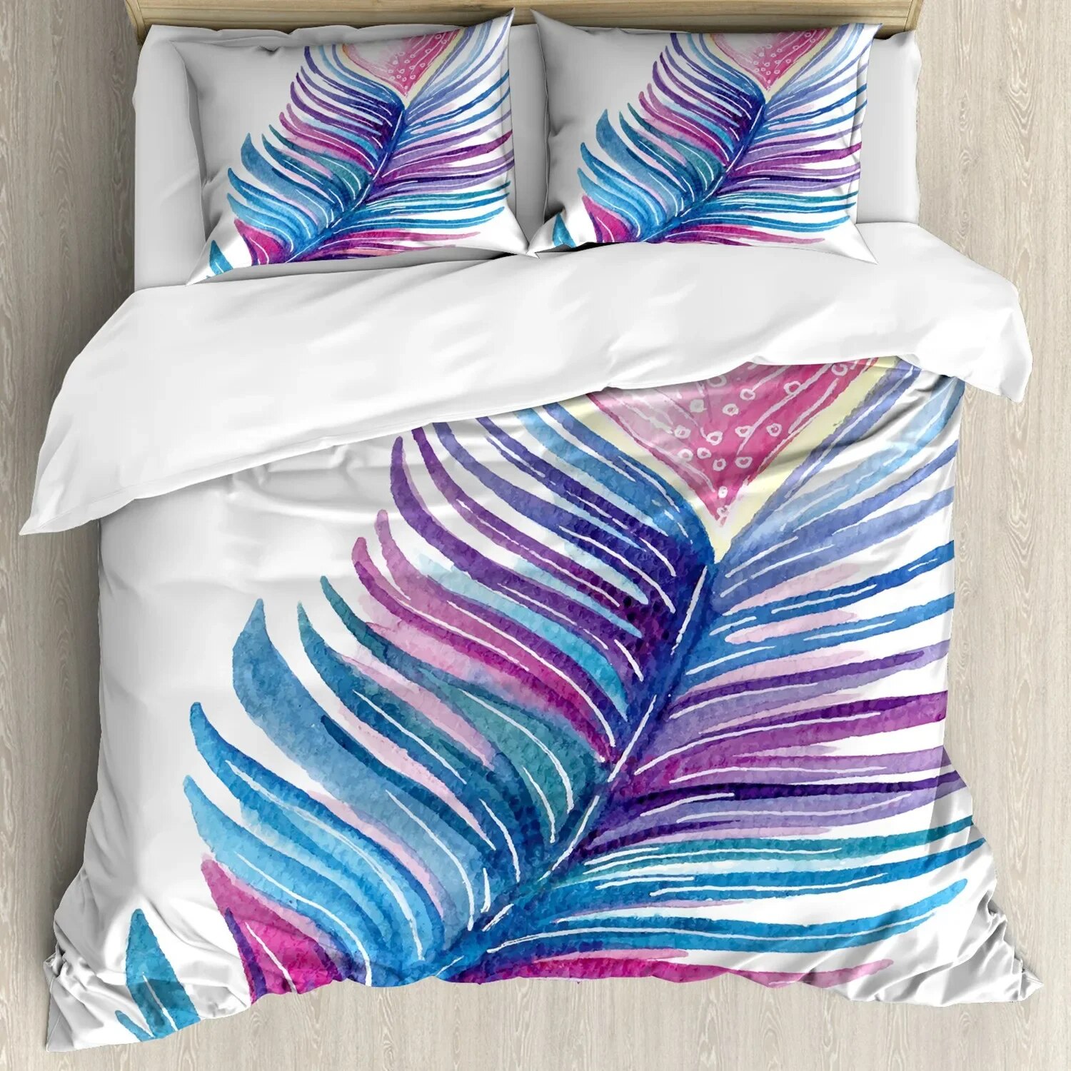 Feather Duvet Cover Set Bohemian Style Comforter Cover Dream Catcher