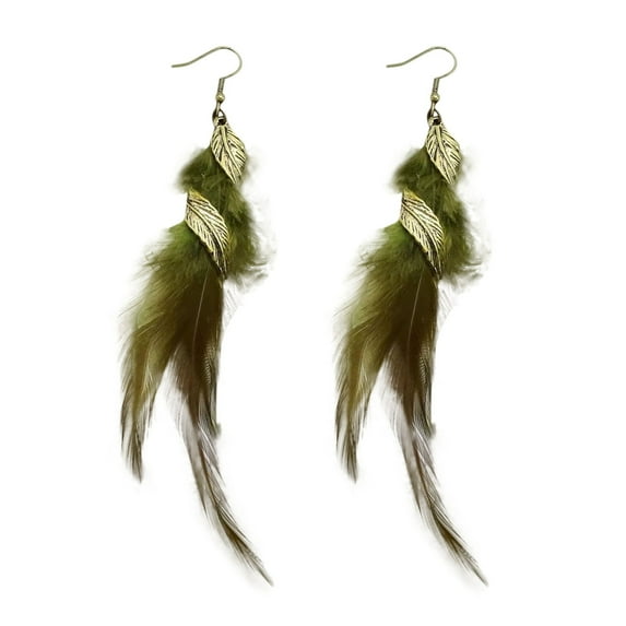 Feather Earrings for Women Bohemian Fringe Tassel Long Drop Dangle Earrings Set with Design for Women