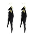 thumbnail image 1 of Feather Earrings for Women Bohemian Fringe Tassel Long Drop Dangle Earrings Set with Design for Women, 1 of 5