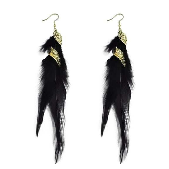 Feather Earrings for Women Bohemian Fringe Tassel Long Drop Dangle Earrings Set with Design for Women