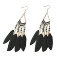 thumbnail image 1 of Feather Earrings for Women Long Vintage Boho Earrings Feather Earrings Black Feather Tassel Earrings Western Bohemian Jewelry for Women, 1 of 6