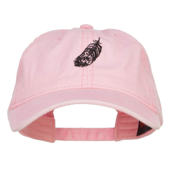 Feather Embroidered Washed Cap - Pink OSFM