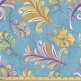 thumbnail image 1 of Feather Fabric by the Yard, Pattern of Repeating Colorful Abstract Bird Plumage, Decorative Upholstery Fabric for Sofas and Home Accents, Deep Sky Blue Multicolor by Ambesonne, 1 of 5