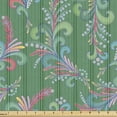 thumbnail image 1 of Ambesonne Feather Fabric by the Yard Upholstery, Abstract Bird Feather Art, 1 Yard, Laurel Green Multicolor, 1 of 5
