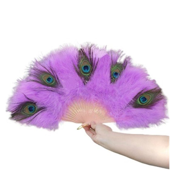 Feather Fan Peacock Palace Large Feather Folding Hand Fan Wedding Party Cosplay Dance Fan Home Decoration