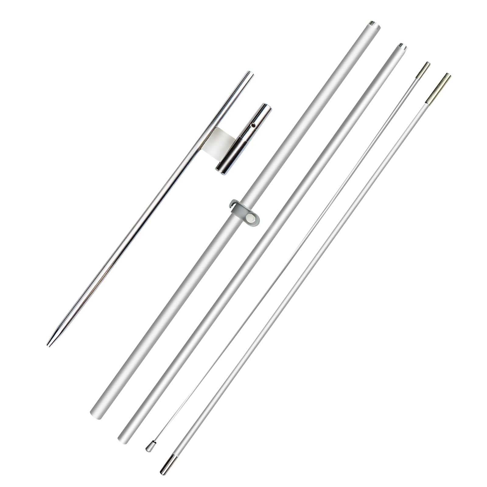 Feather Flag Pole Kit 11ft, Swooper Flagpole Fits 8ft Flags with Stainless, Heavy Duty Ground Stake Base, Hardware Flag Pole for Outdoor Business Advertising