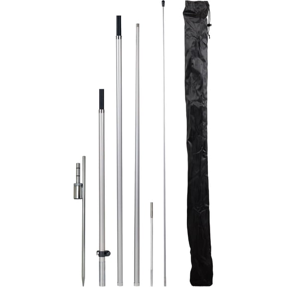 Feather Flag Pole Kit - 13 Feet Tall Swooper Flag Pole Kit with Rotating Ground Spike - Banner Flag Pole for 12ft Arc Shaped Outdoor Advertising Flags